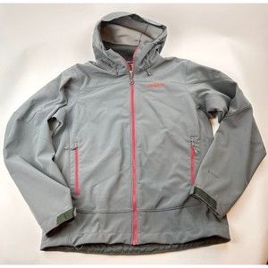 Patagonia Full Zip Fleece Lined Soft Shell Hoodie Grey Red Men’s Size Large L